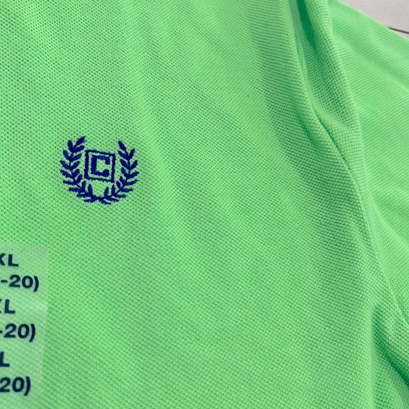 Chaps Boy’s Polo Shirt XLARGE 18-20 Green Short Sleeve 100% Cotton Aruba Lime - Picture 2 of 5